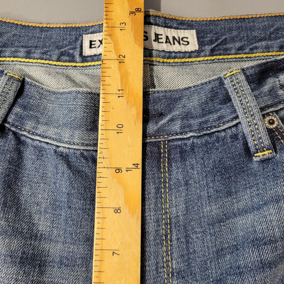 Express Kingston Jeans Mens 36x30 Blue Distressed Straight Leg Classic Fit Denim - Picture 11 of 16